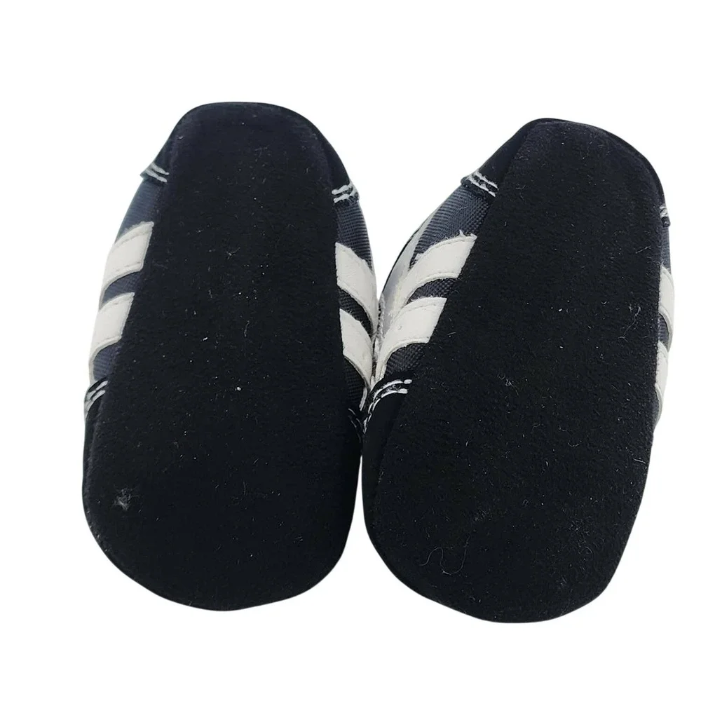 Baby Boy Soft Sole Sneakers Black White Athletic Crib Shoes‎ 6-9 Months